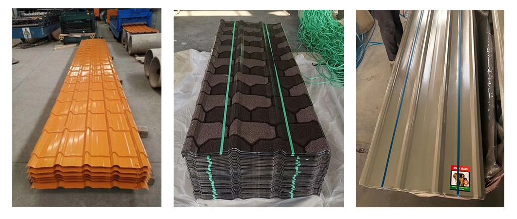 PPGI Roof Sheets Building Material Ral Color Coated Gi Galvalume Aluzinc Zinc ASTM A653 Dx51d Z275 Gi Prepainted Galvanized Metal Steel Corrugated Roofing Sheet
